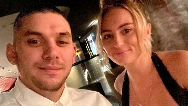 Ross and Georgia saw a ghostly figure floating behind them when they took a selfie (Image: Kennedy News and Media)