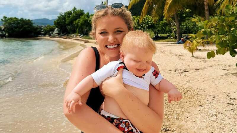 Amy Hart praised for showing off ‘real post baby body’ on 6th holiday of the year with newborn