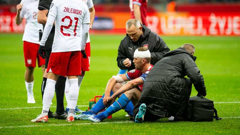 Tomas Soucek suffered a nasty head cut (Image: Foto Olimpik/NurPhoto via Getty Images)