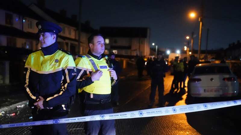 The scene in Finglas, north Dublin, after a male was shot and injured in an incident at a house at around 7pm on Saturday (Image: PA)