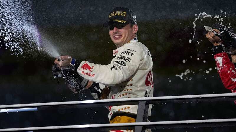 Max Verstappen celebrates winning the Las Vegas Grand Prix (Image: AP)