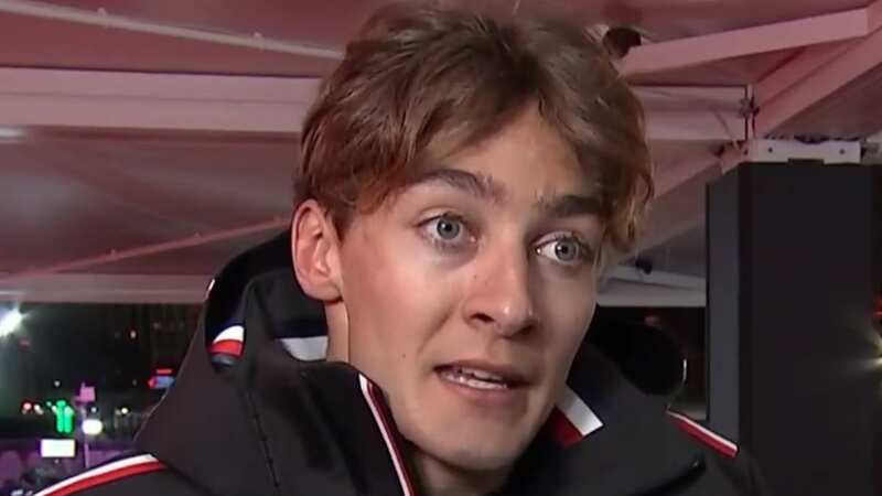 George Russell reacts to his Las Vegas Grand Prix result (Image: Sky Sports)