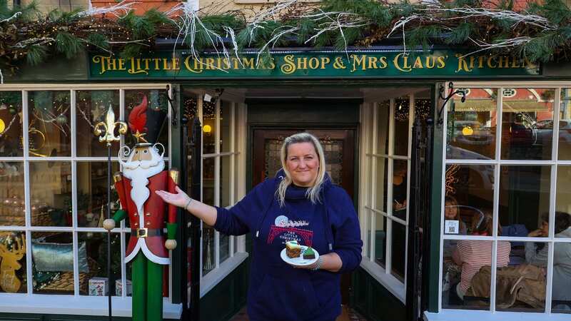 Kim Warren is the owner of The Little Christmas Shop & Mrs Claus Kitchen in Ironbridge, Telford. (Image: Anita Maric / SWNS)