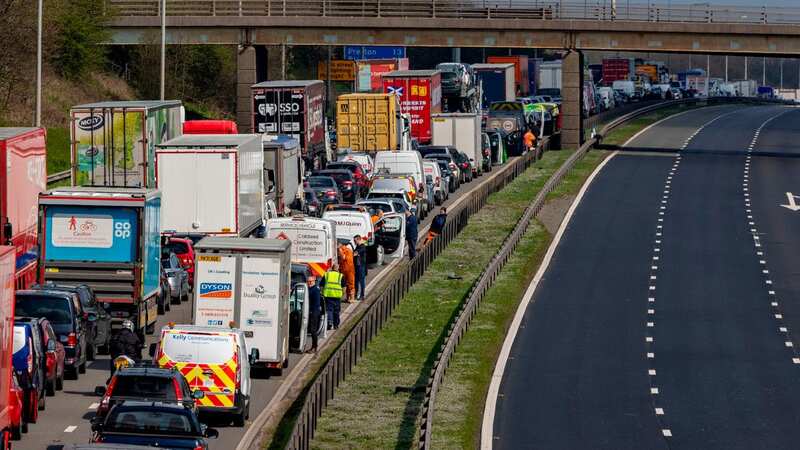A traffic jam on the M6 motorway (Image: James Maloney/Lancs Live)