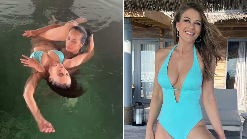 Liz Hurley shows off bikini bod as fans baffled by unusual 