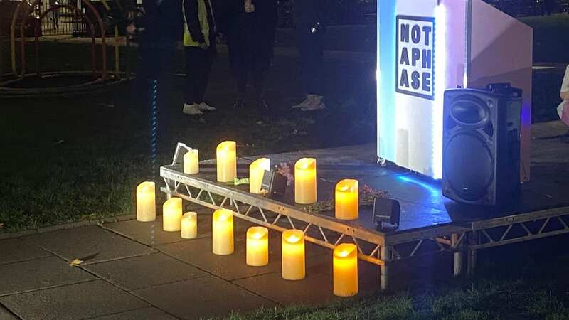 A candlelit vigil in Soho Square Gardens, London saw more than 150 trans people and their allies gather to mark Transgender Day of Remembrance (Image: Mizy Judah Clifton)