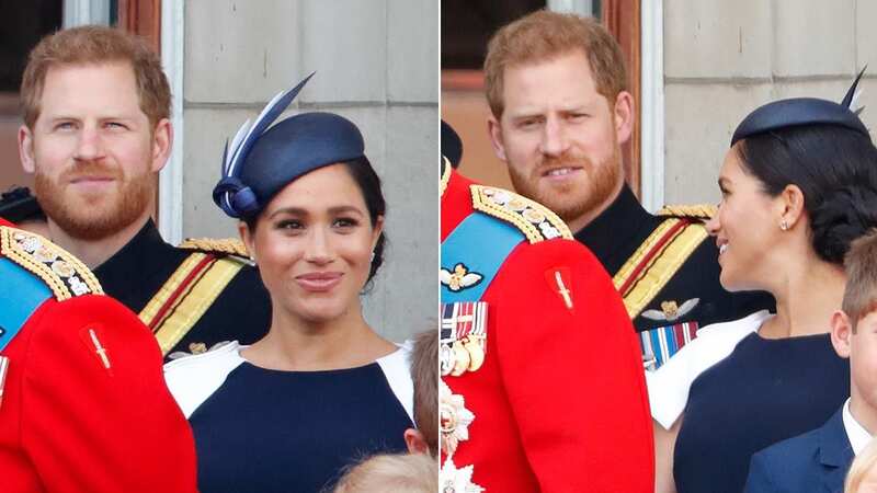 Prince Harry and Meghan Markle looked awkward in an unearthed clip from 2019 (Image: Getty Images)