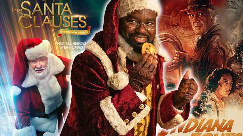 Disney Plus is bursting with festive treats, including, from left, The Santa Clauses, Dashing Through The Snow and Indiana Jones and the Dial of Destiny. (Image: Disney Plus)
