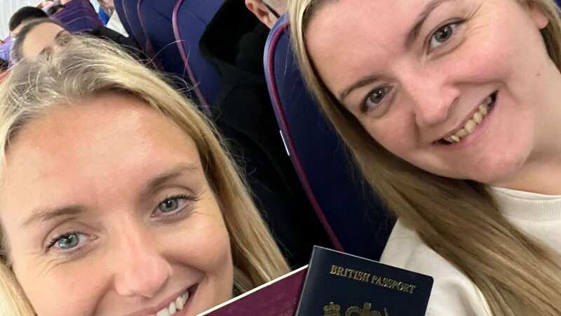 Pals Rebecca and Sam flew off on holiday together (Image: Rebecca Kellet / SWNS)