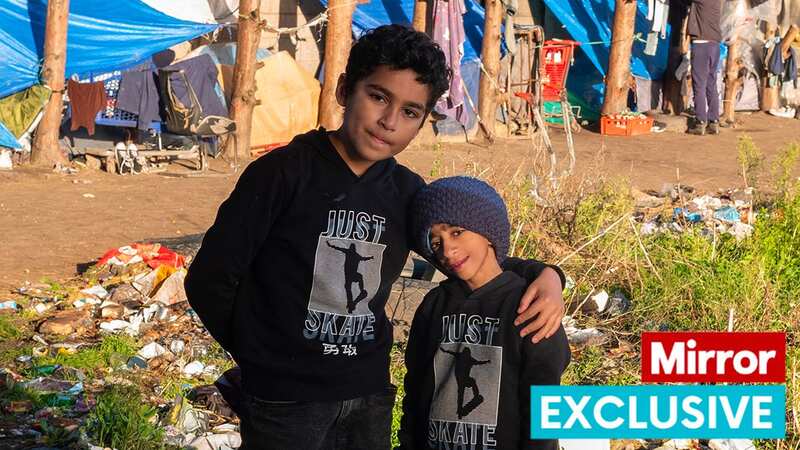 Abdul, nine, and Wassim, six, in their makeshift camp in Calais (Image: PHILIP COBURN)