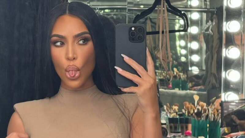 Kim Kardashian suffers wardrobe mishap while modelling on-sale SKIMS products (Image: Kim Kardashian/Instagram)