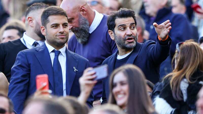 Newcastle United directors Jamie Reuben and Mehrdad Ghodoussi watch on (Image: Getty)