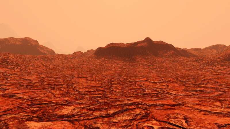 Mars is known as the Red Planet due to the iron minerals and dust on its surface (Image: Getty Images/iStockphoto)
