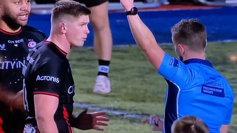 Owen Farrell had a argument with referee Luke Pearce (Image: Twitter / @AntonyMHill)