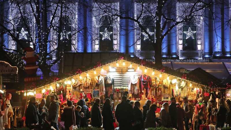 The Belfast Christmas Market is held by city hall (Image: PA)