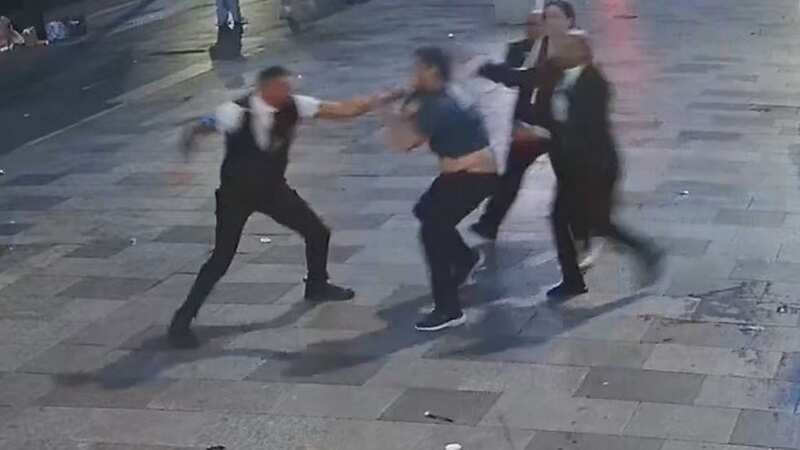 Moment Ed Sheeran fan left is punched to the floor by bouncer