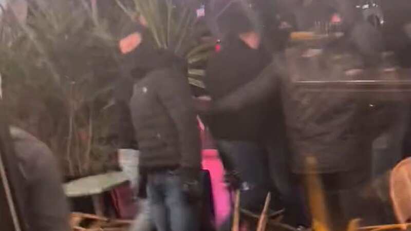 PSG fans attacked a bar full of Newcastle fans (Image: Twitter / @GeordieJord)
