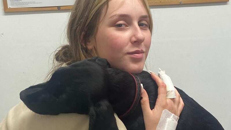 Maddie Dunning and her 17-week-old puppy, who ended up in hospital and at the vet (Image: Maddie DunningMaddie Dunning/Media Wales)