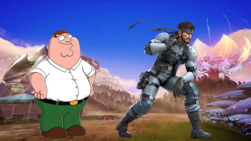 It looks like Peter Griffin and Solid Snake are making their way into Fortnite in Chapter 5 Season 1 (Image: Fox | Konami | Nintendo | Epic Games)