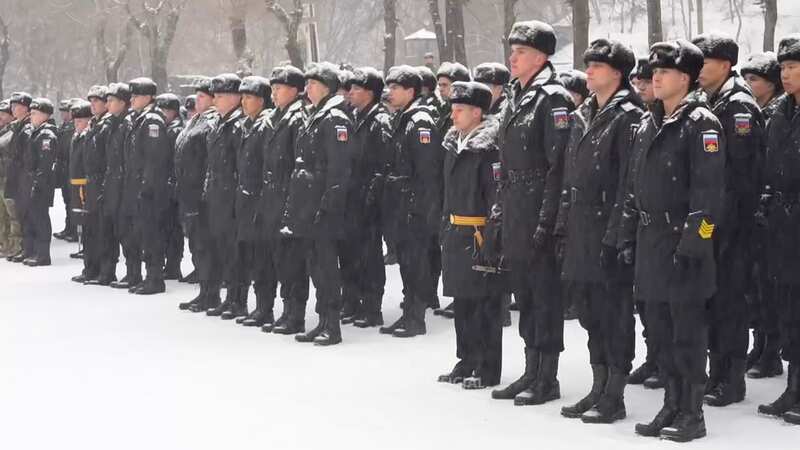 Russian troops from the 155th Separate Guards Marine Brigade, located at Vladivostok (Image: Kozhemiakoofficial / east2west news)