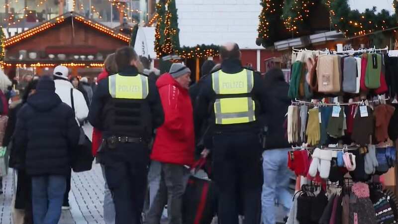 Illustrative image shows police officers at Christmas market in Leverkusen, Germany. (Image: Newsflash)