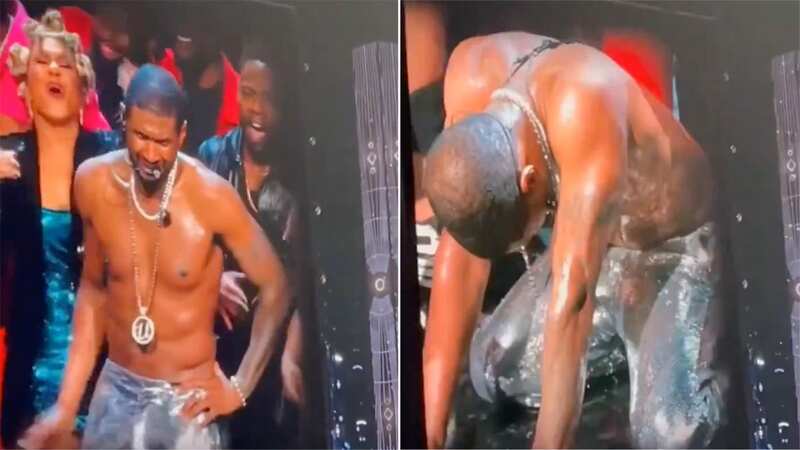 Usher dropped to his knees on stage