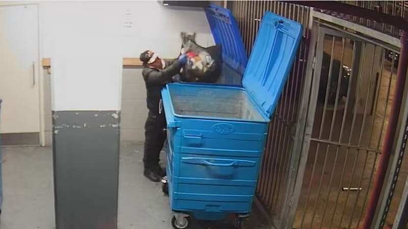 Mark Moodie was captured on CCTV moving rubbish (Image: PA)