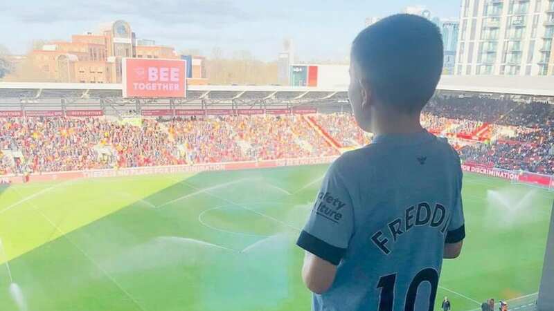 Freddie takes in the action from Brentford FC
