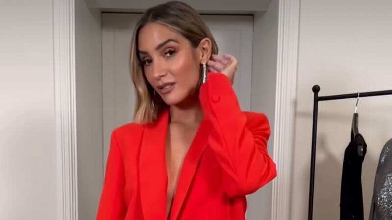 Frankie looked incredible as she donned a bright red suit from River Island (Image: Instagram/@frankiebridge)
