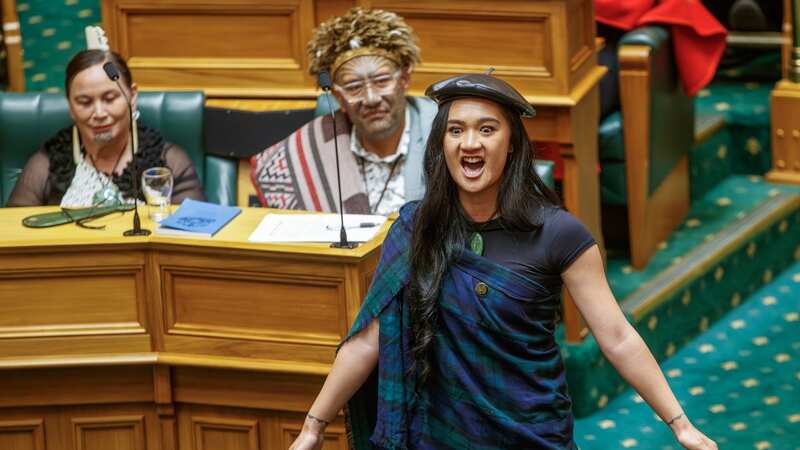 MP Hana-Rawhiti Maipi-Clarke at the swearing in ceremony where Maori members were accused of using an offensive name for the King (Image: AP)