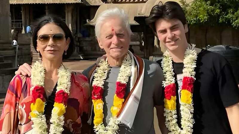Famous actor Michael Douglas spends quality time with family in India