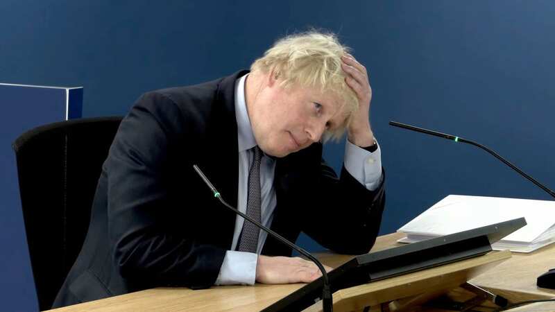 Boris Johnson giving evidence at the Covid Inquiry (Image: AP)