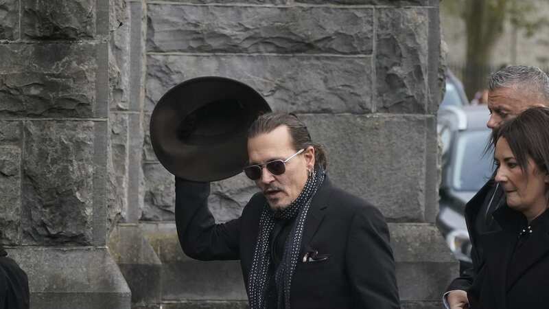 Johnny Depp arrives for the funeral of Shane MacGowan at Saint Mary