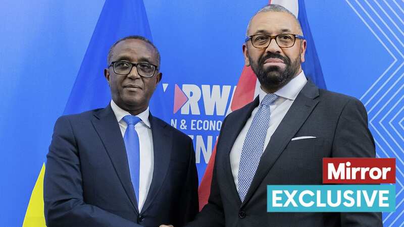 James Cleverly and Rwandan foreign minister Vincent Biruta (Image: Anadolu via Getty Images)