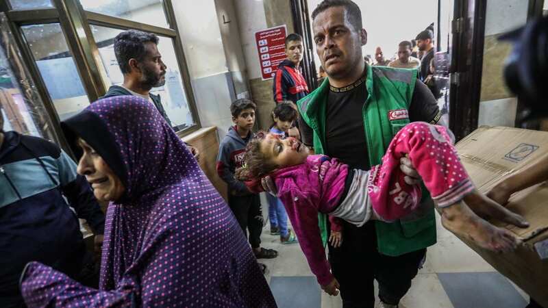 An injured child at Nasser Hospital in Khan Younis (Image: Getty Images)