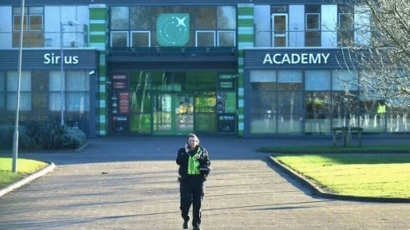 Humberside Police outside Sirius Acedemy - officers said the school was not involved in the incident (Image: Hull Live)