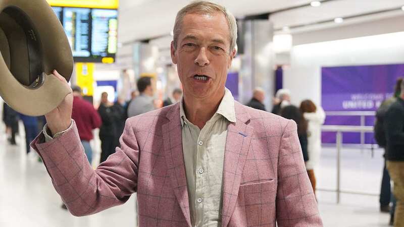 Nigel Farage has returned back to UK after making a bizarre dig at Sam Thompson