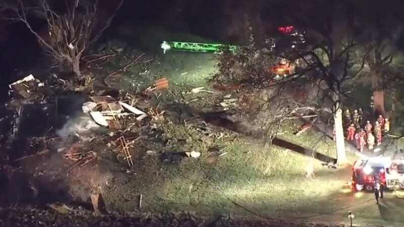 The house was completely destroyed by the explosion (Image: Action 4 News)