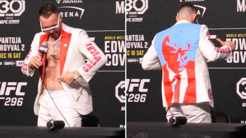 UFC star Colby Covington shows off jacket with Donald Trump