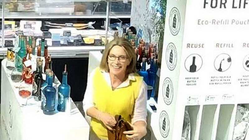 Screen grab from CCTV issued by Norfolk Police of missing mother-of-three Gaynor Lord leaving work at the Bullards Gin counter (Image: PA)
