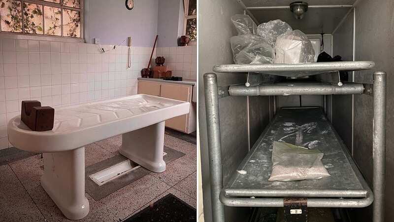 The porcelain slab inside the abandoned morgue (Image: Jam Press/@places_forgotten)
