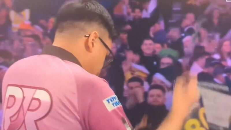 Rusty-Jake Rodriguez threw his darts away in disgust during his loss on Friday