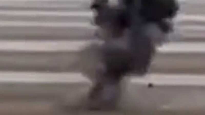 Moment bomb squad carry out explosion at beach after 