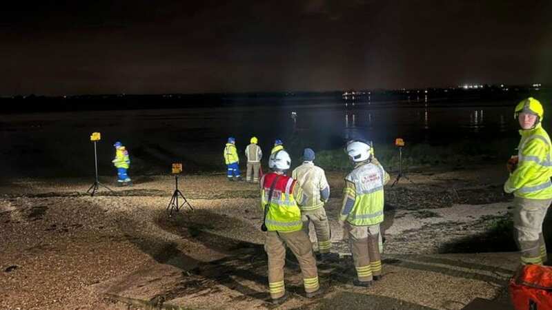 A man was rescued after getting stuck in the mud in the dark off the Essex coast
