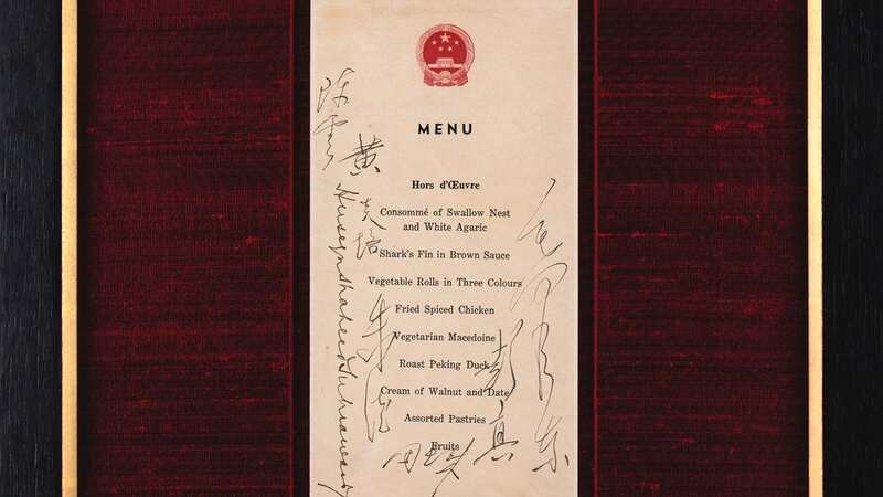 The historic menu was auctioned off for the staggering sum of $275,000 (Image: AP)