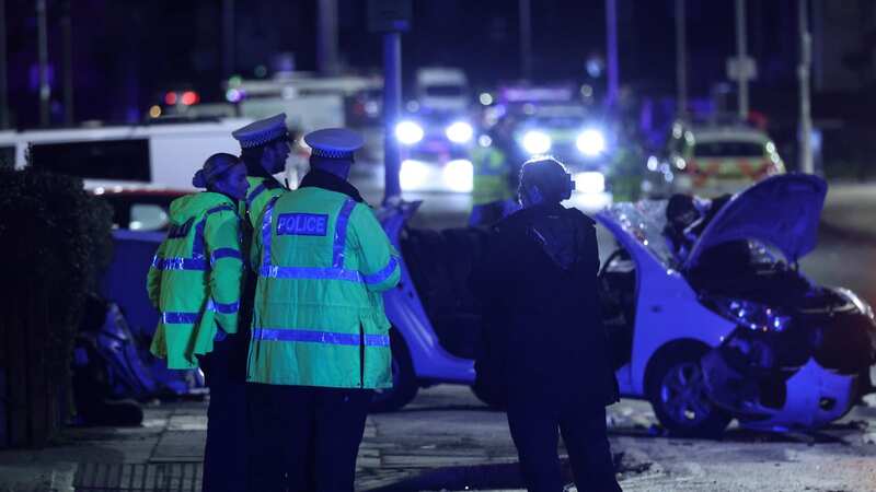 The crash scene (Image: Liverpool Echo)