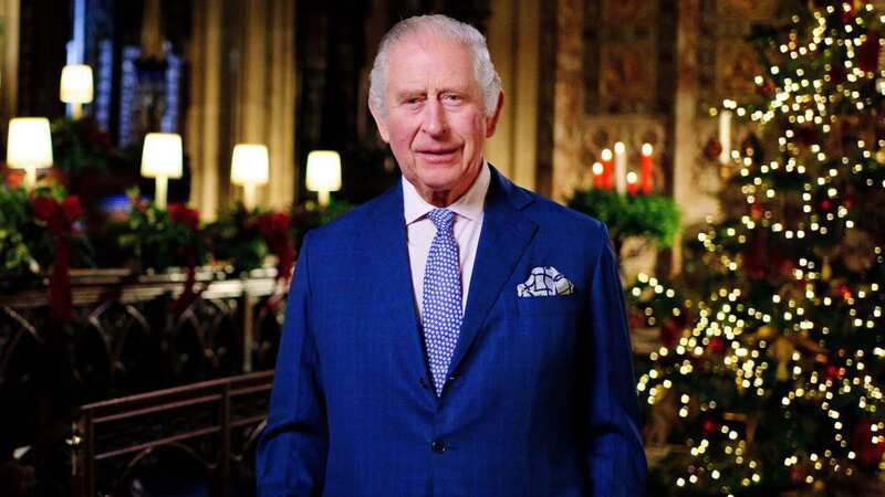 King Charles III is seen during the recording of his first Christmas broadcast (Image: Getty Images)