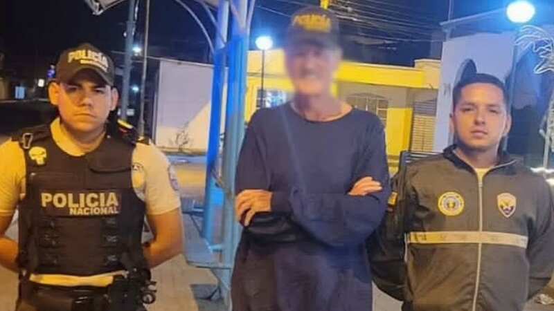 Ecuador police tweeted a photo of Colin Armstrong with officers after he was found