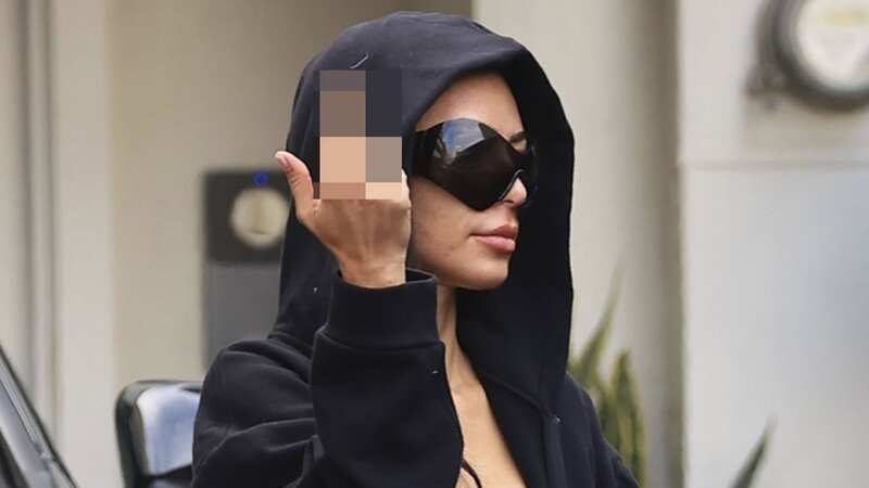 Kim Kardashian flips off camera after chastising son Saint for same gesture