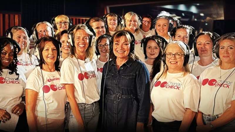 Lorraine and the choir who appear on her charity single, Golden